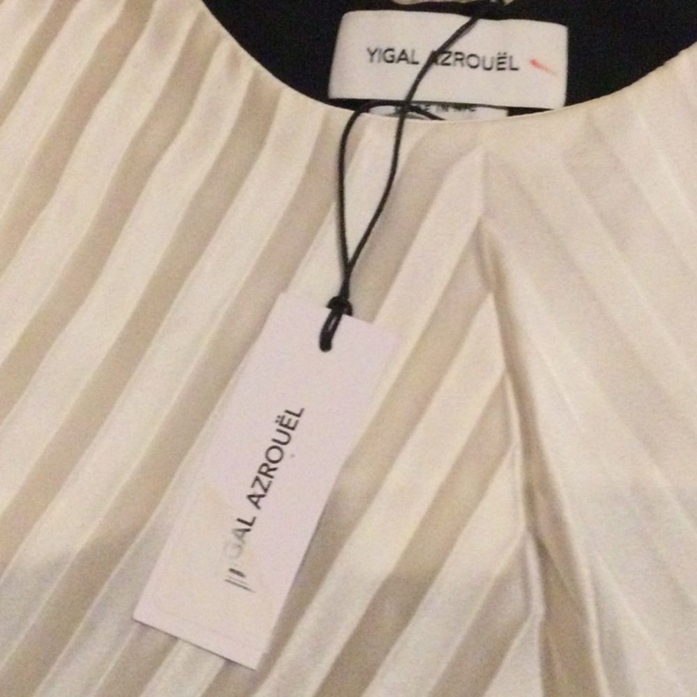 Yigal Azrouel Two tone Chevron pleat topñ - Picture 7 of 11